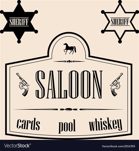 Saloon Sign Template
